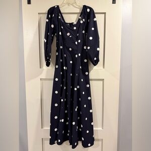 Navy Polka Dot Dress